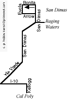 [Map of proposed Raging Waters shuttle]